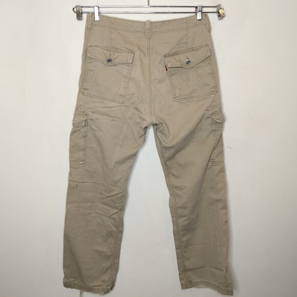 Levis Loose Straight Khaki Cargo Pants 36 x 35 Relaxed Baggy - Picture 15 of 16